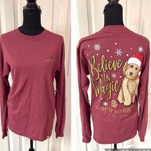 Simply Southern Santa Dog Holiday Long Sleeve T-Shirt
